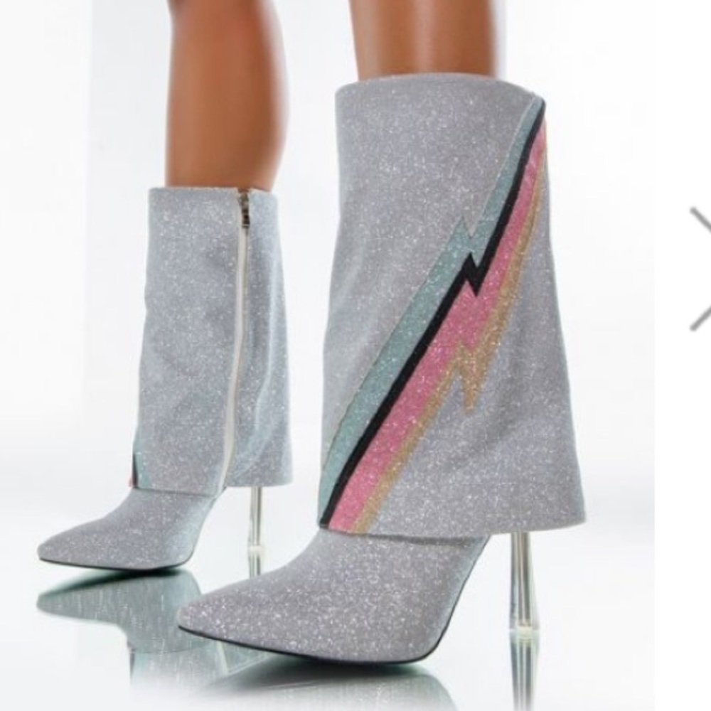 Silver metallic boot stilettos FINAL PRICE 🚀